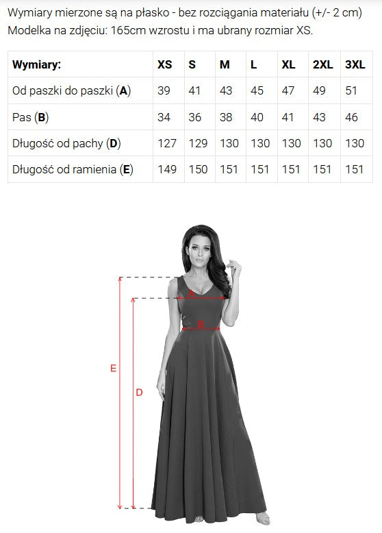 Numoco 411-9 CRYSTAL long shimmering dress with a neckline - Blue