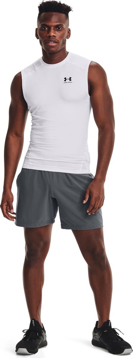 Under Armor UA HG Armor Comp SL-WHT men's sports shirt - white - black